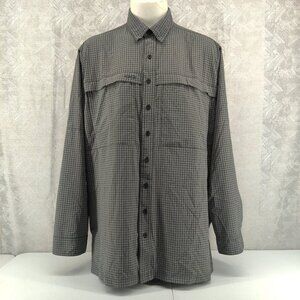 GameGuard Outdoors Shirt Mens 3XL Gray Plaid Vented Fishing Performance 1042